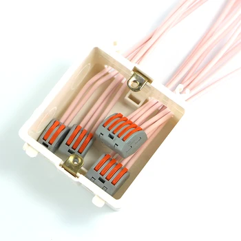 Pct публикуване на съединителната кутия Push-in прът Клеммная актуално електрическа клетка пружина универсални бързи кабелни конектори домакински кабелен комплект