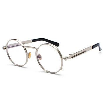 Peekaboo vintage steampunk glasses round men gold fashion retro round circle metal frame eyeglasses frame for women unisex