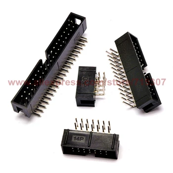 PHISCALE 20pcs idc connector 2.54 mm idc header 6P double row 2x3 Pin idc male connector градския дупка , прав ъгъл