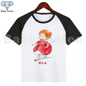 Ponyo Kid Сладко T Shirt Children Short Sleeve Clothing Funny Cartoon Party Top Boys and Girl Tshirt