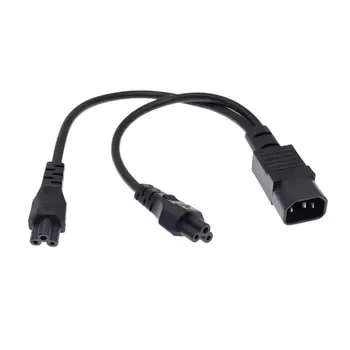 Power Y Type Дърва Adapter Cable Single IEC 320 C14 Male to Dual C5 Female кратко кабел за дисплея на Хост компютъра 0.32 м