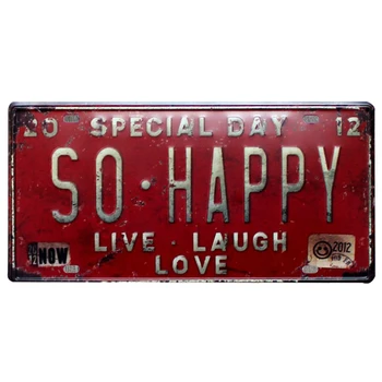 Pub Bar House Vintage Home Wall Decoration Hope So Happy Kiss Life Poster So Special I Love You Live Laugh Metal Tin Signs YN072