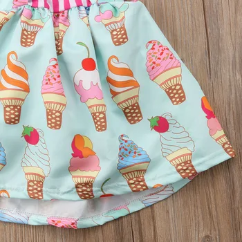 Pudcoco Ice Cream Toddler Kids Baby Girls Summer Clothes Sleeveless Strap без гръб Dress 6m-5y Helen115