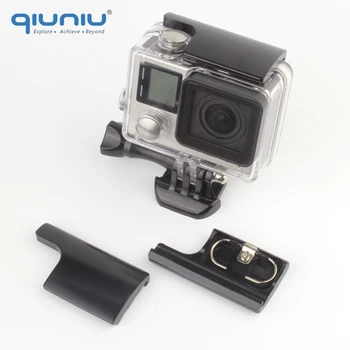 QIUNIU CNC алуминиев корпус дело вратичка клип заключване капаче за GoPro Hero 3 + Hero 4 камери за GoPro аксесоари