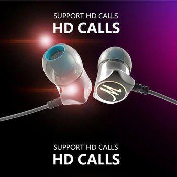 QKZ DM7 Speciale Editie слушалки метални стерео неподатливостта ушите вграден микрофон HiFi тежък бас 3,5 мм слушалки HiFi HD