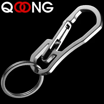 QOONG 2020 висококачествен метален ключодържател мъжки ключодържател от неръждаема стомана ключодържател катарами на колана Chaveiro кола ключодържател Y02