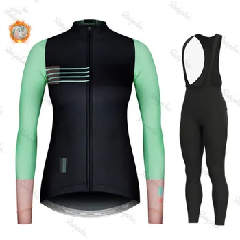 Raudax Women ' s Cycling Jersey Set Pro Team Keep warm Long Sleeve МТБ Bike Дрехи се Носят Bicycle Cycling Clothing Ropa Ciclismo