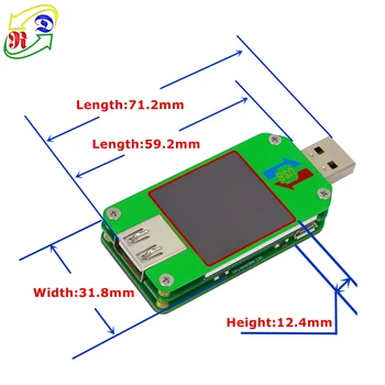 RD UM24 UM24C APP USB 2.0 LCD дисплей волтметър амперметър напрежение на заряд на батерията измервателният ток мултицет кабелен измерител на тестер
