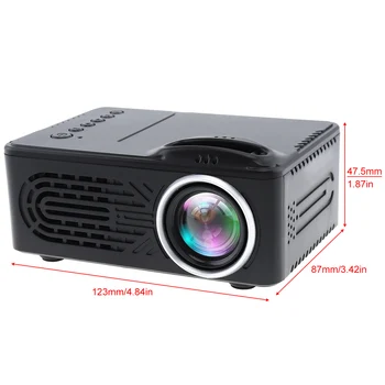 RD814 Mini HD Portable LED Household Projector Support 80 Inch Large Screen Projection with Remote Control for Home
