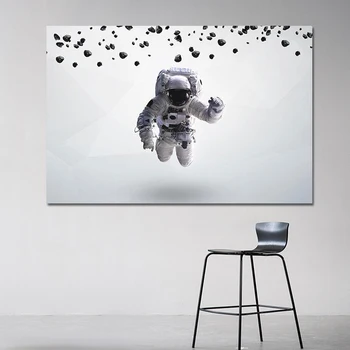 RELIABLI ART плаващ астронавт плакати и щампи съвременната абстрактна живопис платно за хола стени на изкуството, декорация, без рамка