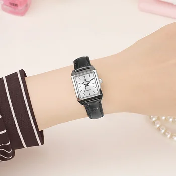 Relogio Feminino WWOOR Watch For Women 2020 известна марка луксозни дамски Ръчни часовници модни кожени квадратни малки часовници Women xfcs