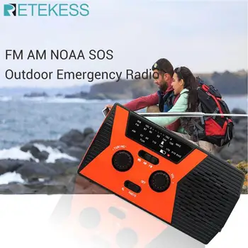 RETEKESS HR12W FM AM NOAA SOS преносим авариен радио водоустойчив led осветление ръкохватка Слънчев радио за къмпинг