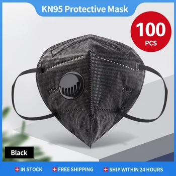 Reuseable Mask KN95 Face Mask ffp2mask 5Layers Anti-droplets Mask Protective KN95 With Дишай Valve маски за лице в устата