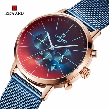 REWARD Watch Top Brand Luxury Хронограф мъжки часовници мода цветно стъкло водоустойчив спортен часовник за мъже ръчни часовници Часовници