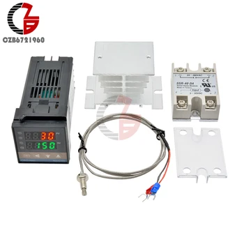 REX-C100 цифров PID регулатор на температурата регулатор на термостата термометър SSR изход + 40A SSR релета + K термопара сонда