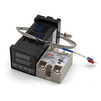 REX-C100 цифров PID-регулатор на температурата термостат SSR изход + Макс. 40A SSR релета + K термопара сонда