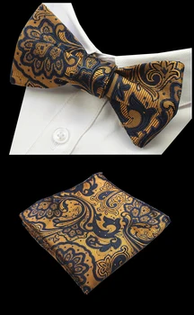 Ricnais ново качество на Самостоятелно Вратовръзка носи вратовръзка и кърпичка комплект от жакард, коприна тъкани мъжете Боути джобен квадратен шал костюм за сватба