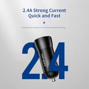 Rock space Dual Ports USB, Fast Car Charger For iPhone Samsung iPad GPS 4.8 A Quick Charge QC 3.0 USB Car Phone Charger Adapter