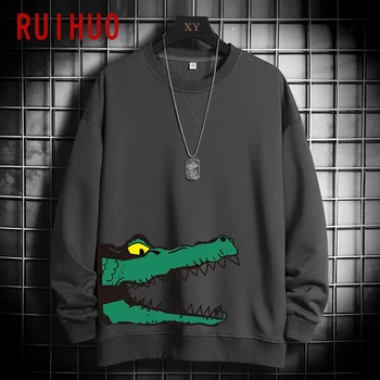 RUIHUO Крокодил печат hoody Мъжки дрехи японска градинска Мъжки дрехи хип-хоп пуловер мъжки блузи, потници M-4XL 2020