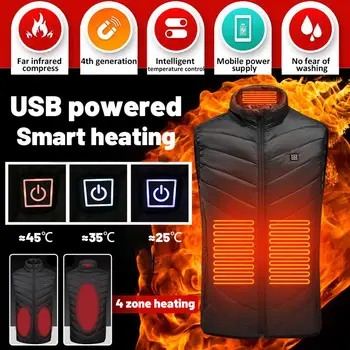 S-6XL Heated Vest Men New 2021 Women Electric Heated Яке Thermal Vest Яке heating t men tactical vest veste chauffante