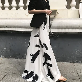 Saia Top Special Offer Polyester Maxi Skirt Long Skirt Summer Ink Printing A Word Large Size Women ' s Faldas Mujer Moda 2019