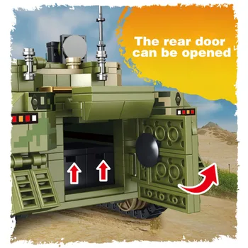 SEMBO 910 бр. армия военна война пехота бойна машина танк строителни блокове ZBD-04 момчета военна просветление играчки за подаръци