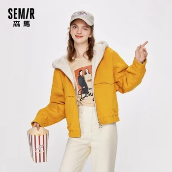 SEMIR 2020 есен нова топло яке с качулка памучни паркове палто корейски тенденция свободен сладък тенденция Ins Дамски дрехи
