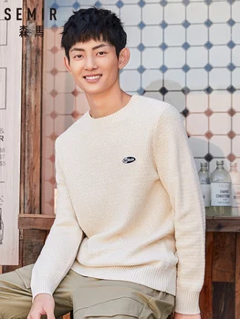 SEMIR дебел мъжки пуловер около врата есен и зима пуловер човек 2019 новата линия риза прилив на корейската версия, вътре в мъжки дрехи