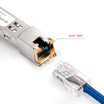 SFP модул, RJ-45 преминете Gbic 10/100/1000 конектор SFP мед RJ-45 SFP модул Gigabit Ethernet порт