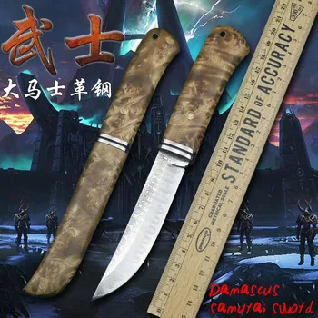 Shadowwood Дамасская стомана японски самурайски тактически нож, открит в джунглата ловен нож спасителна самурайски нож коллекционный нож