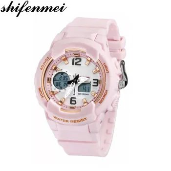 Shifenmei момичета цифров часовник жените Най-добрата марка часовници жени, водоустойчиви LED спортен часовник дамски ръчен часовник гривна zegarek damski