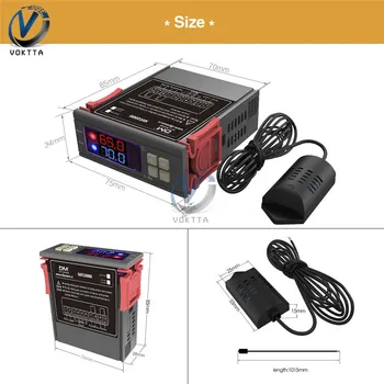 SHT2000 AC 110V 220V DC 12V 10A цифров регулатор за температура и влажност на въздуха домашен хладилник термостат овлажнител термометър, влагомер