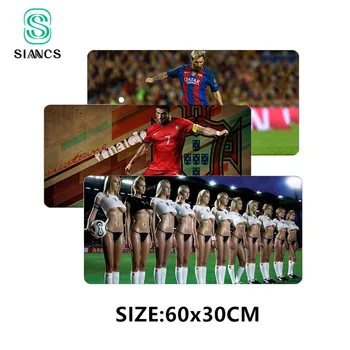 SIANCS голям 60X30cm XL подложка за мишка играта геймър игра футбол подложка за мишка, клавиатура, подложка Кристиано Роналдо Лионел Меси, футбол дете