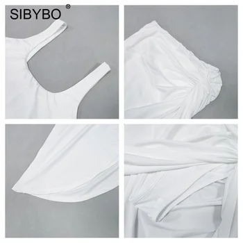 SIBYBO от две части комплект летни Секси Vestidos дамски колани crop top и дълга пола съответните комплекти черно градинска ежедневни облекла