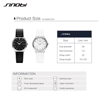 SINOBI 1206L прости идеи бяла кърпа текстура каишка часовник жени луксозни и ежедневни часовници дамски ръчни часовници бижута, часовници