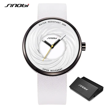 SINOBI мъжки и дамски часовници с японски механизъм за Smart Спирала ръчни часовници кожени кварцов уникални унисекс творчески спортни часовници reloj
