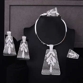 SisCathy African Indian Dubai Bridal Luxury Wedding Изявление Jewelry Sets 4БР модни кубични Цирконы бижута за жени