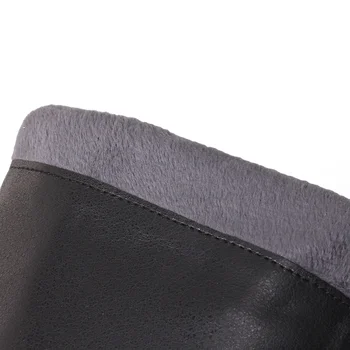 SKLFGXZY черни ботуши над коляното Дамски ботуши от естествена кожа, главоболие слой воловья кожата на главата слой воловья кожени Дамски обувки размер 34-42