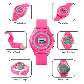SKMEI Creative Kids Fashion Watches Digital Children Watch хронометър аларма за момче момичета, лек и водоустойчив relogio 1596