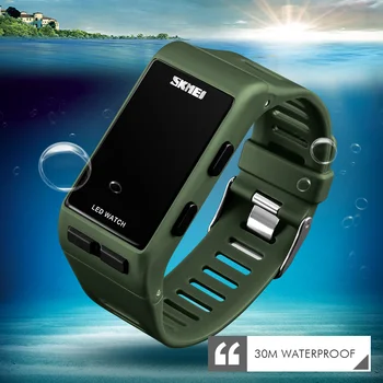 SKMEI Luxury Brand Мъжки спортни часовници Dive 30m Digital LED Military Watch Men Fashion електронен ръчен часовник Relogio Masculino