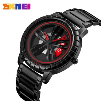 SKMEI мъжки часовник Top Brand Luxury Car Wheel въртящ се циферблат творчески часовник е Водоустойчив кварцов мъжки часовник Relogio Masculino
