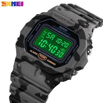 SKMEI Спорт Chrono мъжки часовник военни водоустойчив луксозни часовници led дисплей електронен ръчен часовник Ръчен часовник Relogio Masculino