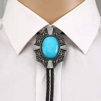Sky blueturquoise античен Западен каубой овчарка Боло вратовръзка за мъжете и аксесоари за дрехи цинк сплав вратовръзка за сватбен подарък