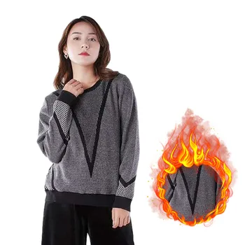 Smart Heated дами вязаный пуловер USB миещи отопление пуловер на открито за свободното време спорт отопление дрехи 3-нива на температурата