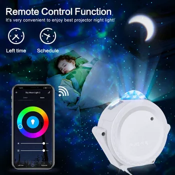 Smart Wifi Control Moon Stars Projector Galaxy LED Light Powered by USB 6 Color Party Night Light Home Decor Christmas gift D30