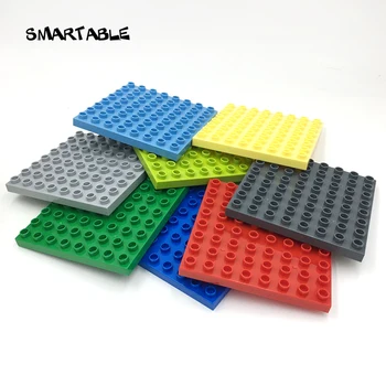 Smartable New Big Plate 8х8 Building Blocks Parts Compatible Duplo Creative Toys For Children Of Low Age Gift 6 бр./компл.
