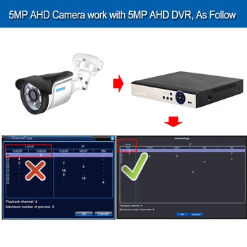 Smartdo най-новите AHD 5MP камера Sony IMX326 видеонаблюдение външна водоустойчива камера за сигурност 6шт нано светодиоди за нощно виждане пластмаса