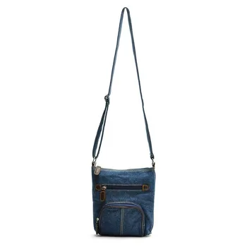 SMOOZA мода сини дънкови чанти за рамо дамска чанта в класически европейски жени Crossbody чанта ретро предни джоба, чанти Чанта за фотоапарат