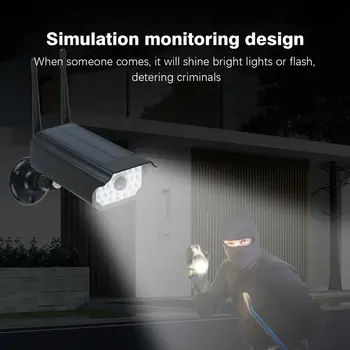 Solar LED Light Dummy Security Camera IP65 Waterproof PIR Motion Sensor Outdoor ВИДЕОНАБЛЮДЕНИЕ Фалшива Surveillance Simulation Camera New2020