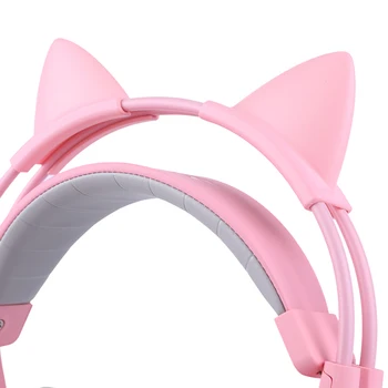 SOMIC Pink Gaming Headset 7.1 Surround-Sound G951 Cat Ear Stereo Noise Cancelling Head Phone Vibration LED USB слушалки за момичета